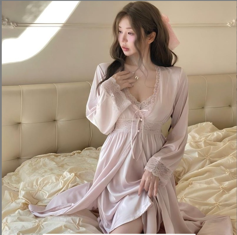 【KISS PEACH】91-120编码缎面蕾丝性感纯欲套装睡袍套装Sept.18