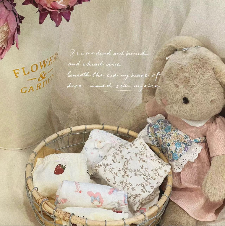 儿童短裤四角内裤4条袋装男女童可爱宝宝透气印花0086-3