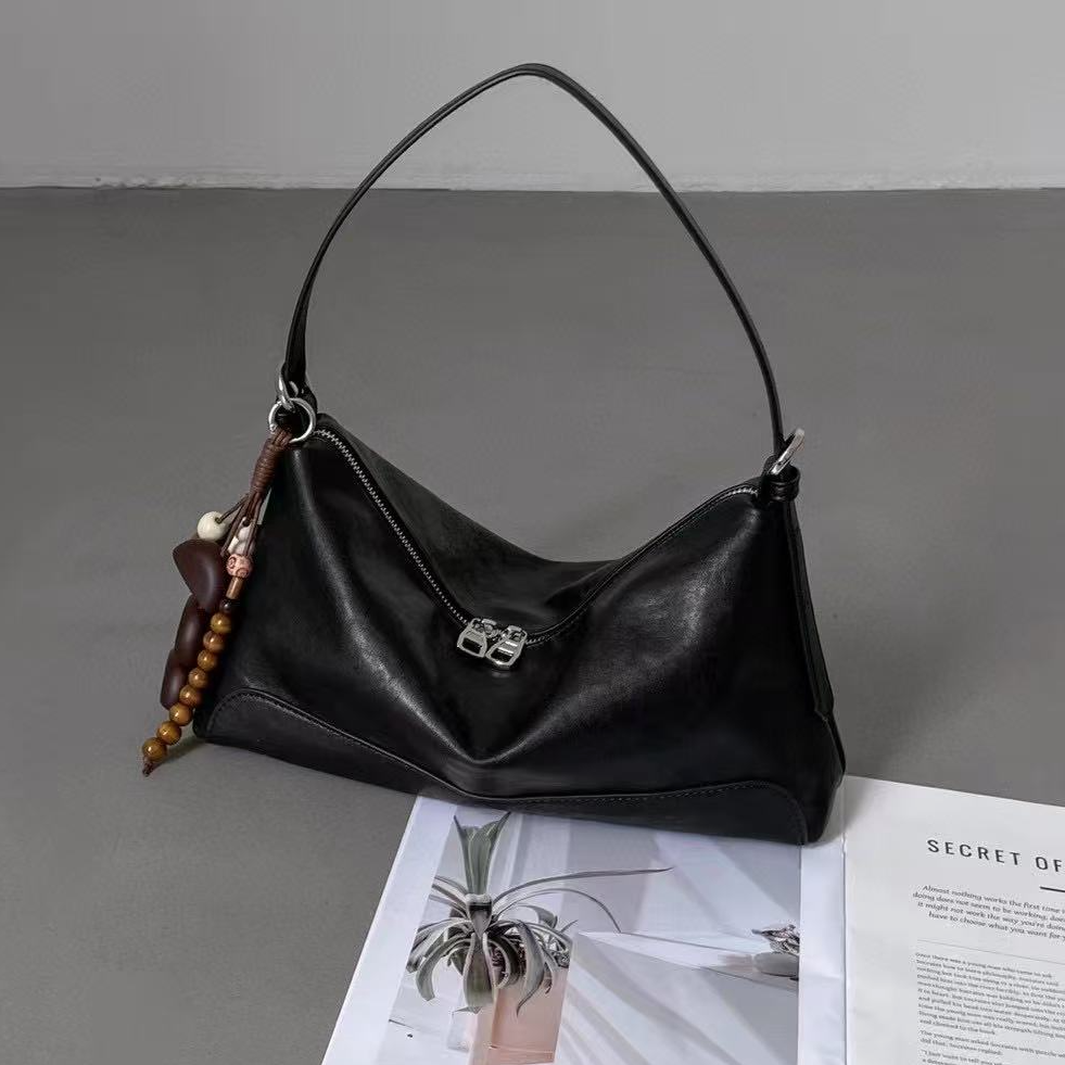 【UNCLE WANG]】进口植鞣牛皮手提斜挎腋下单肩大容量双肩带包