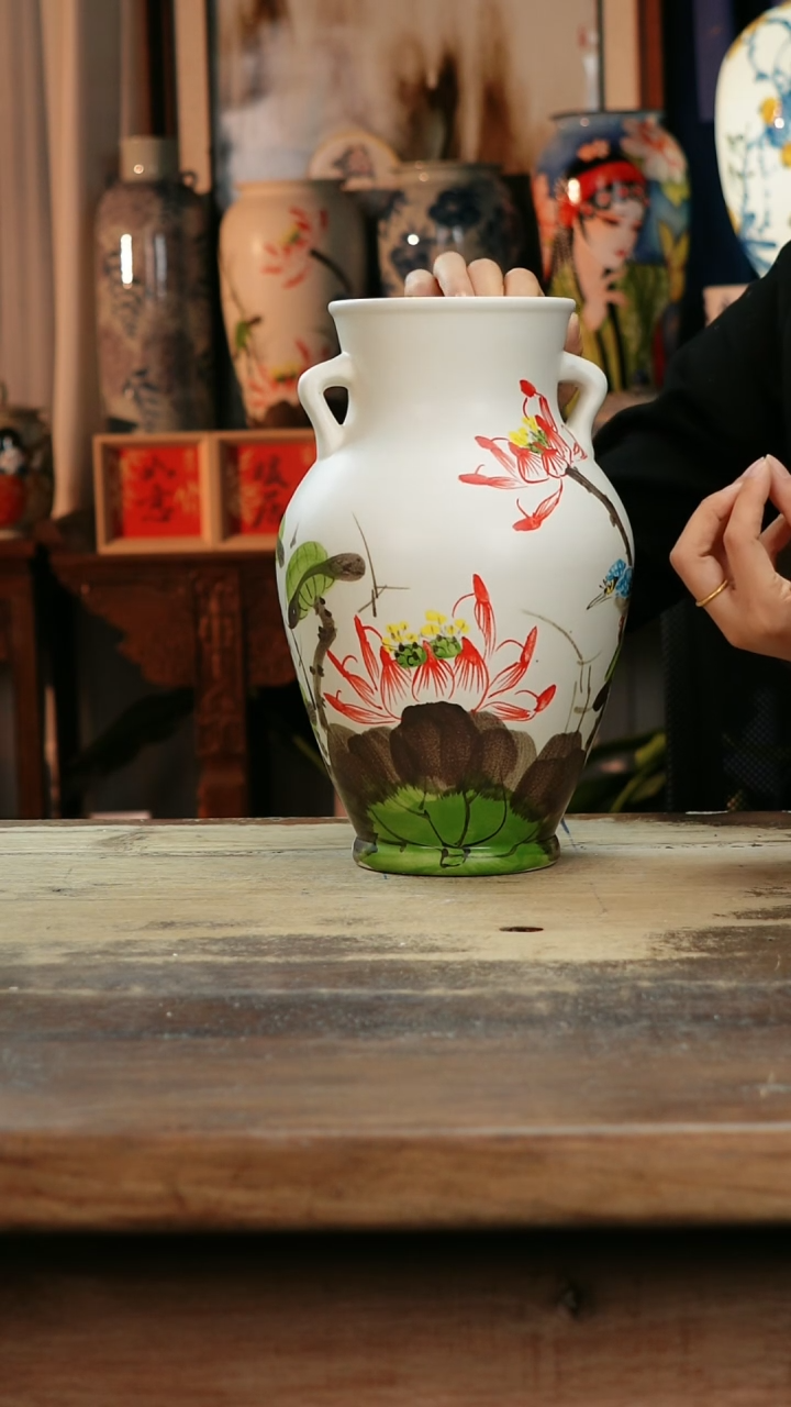 【闪购商品】瓷片景德镇纯手工釉下彩精品花瓶