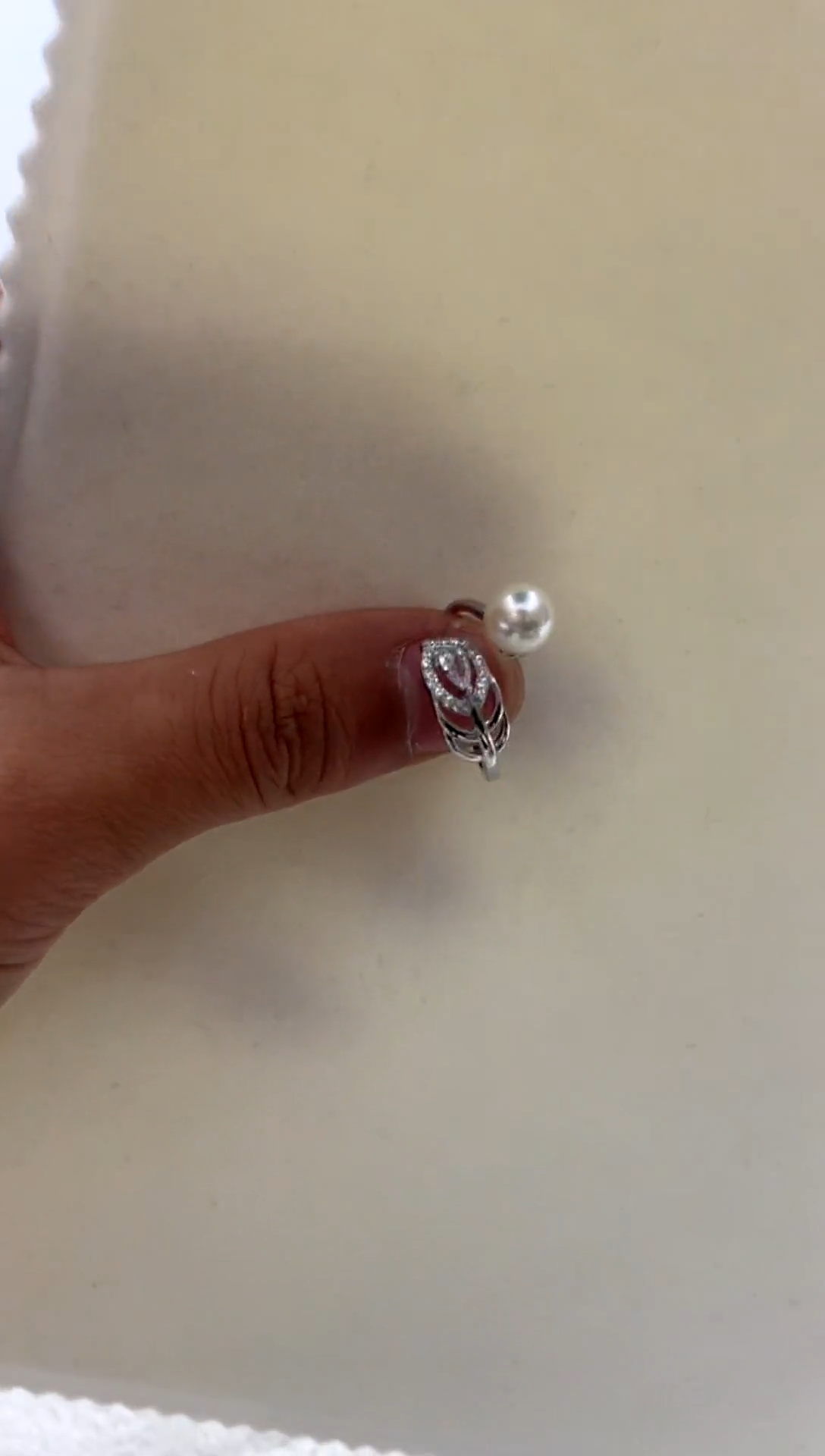 银S925镶嵌戒指海水珍珠 