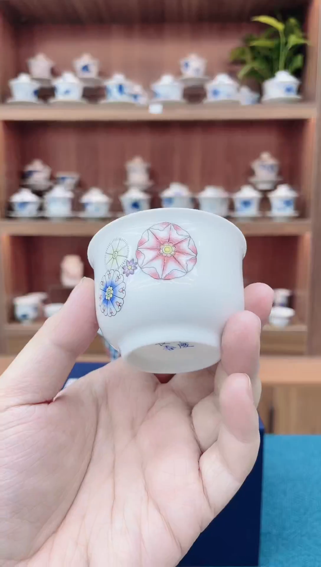 【闪购商品】瓷瓷片客人杯桃花手绘茶具