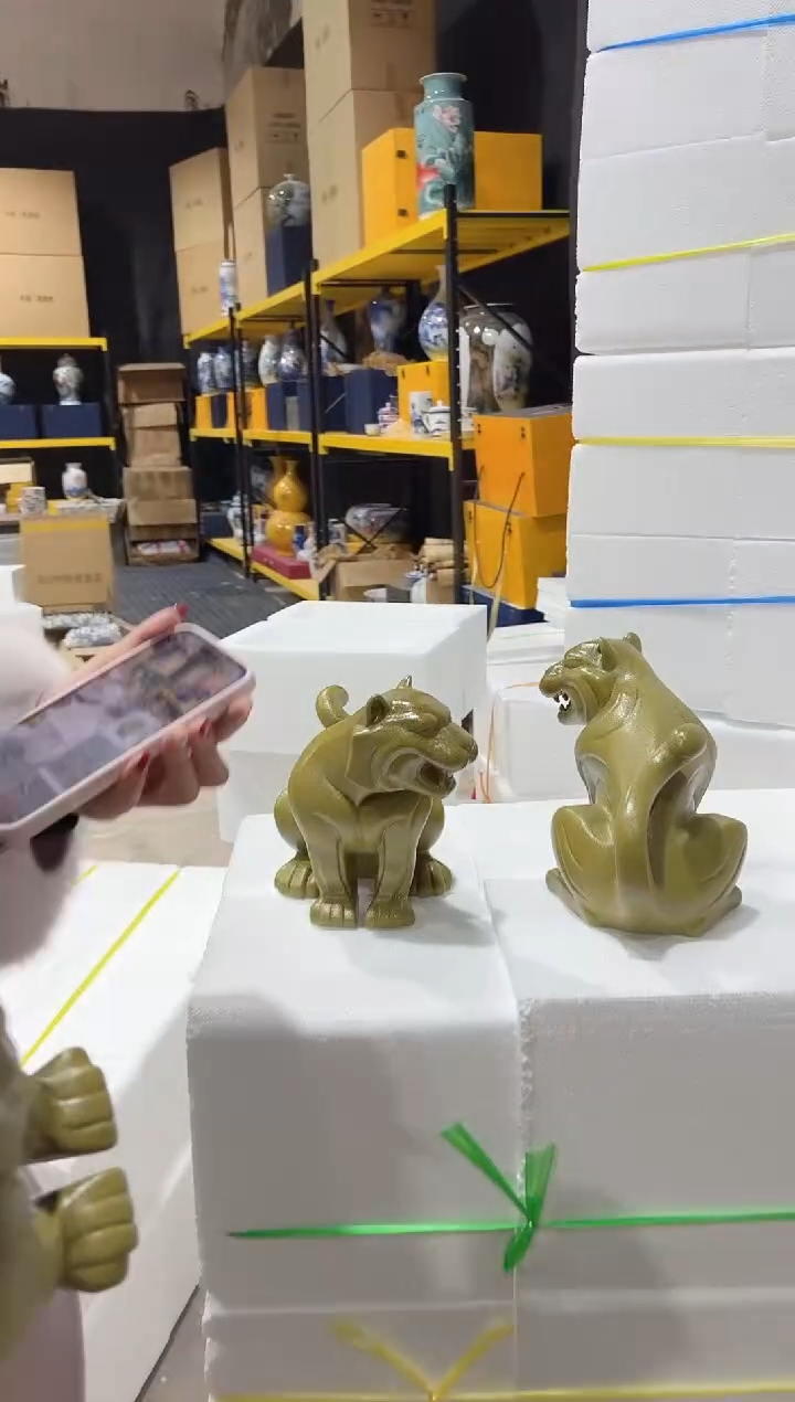 摆件陶瓷陶瓷豹子摆件