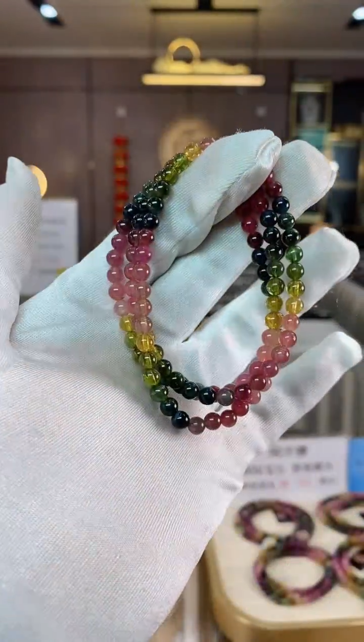 【闪购商品】碧玺三圈手串5mm+未镶嵌（多样性发一条）xion