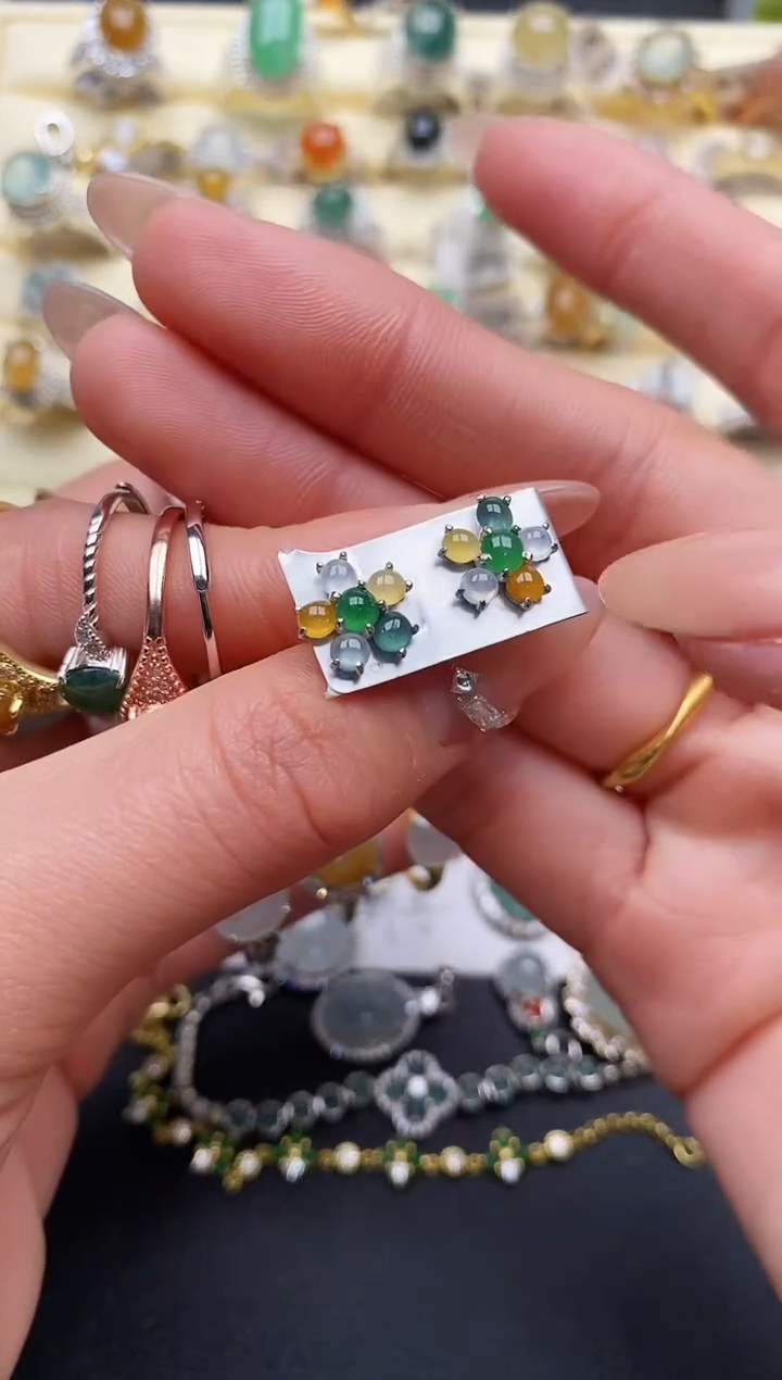 【闪购商品】翡翠戒指银S925镶嵌4444444+1