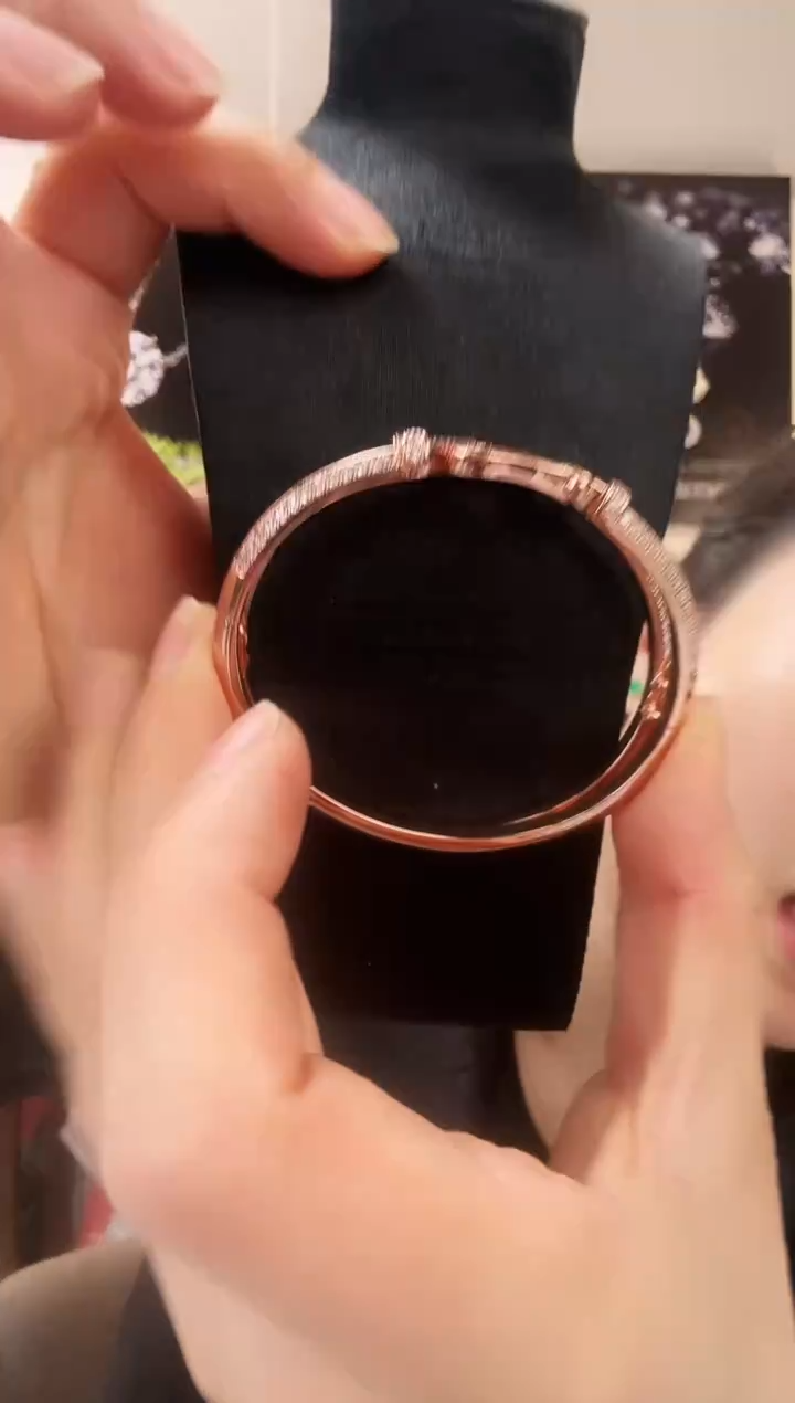 主播定制链接玫瑰金色马蹄手镯