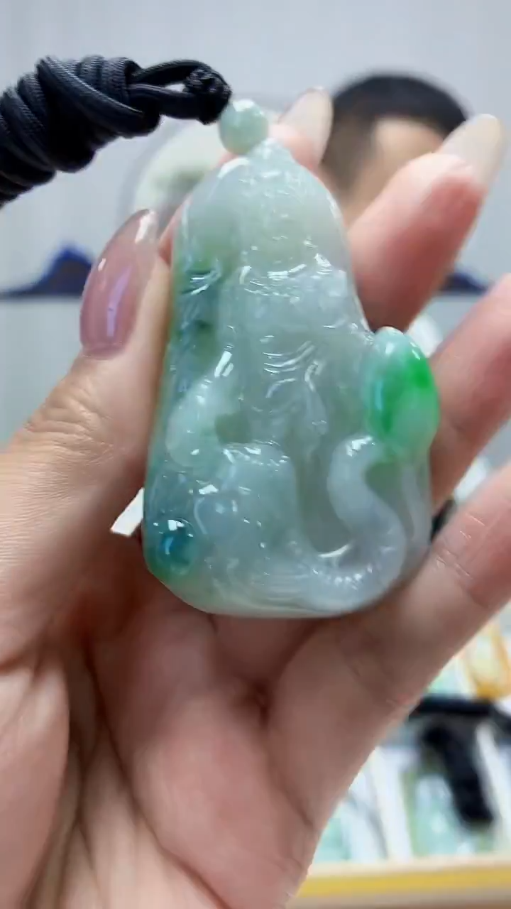 未镶嵌定制翡翠4898MM-毛货挂件96