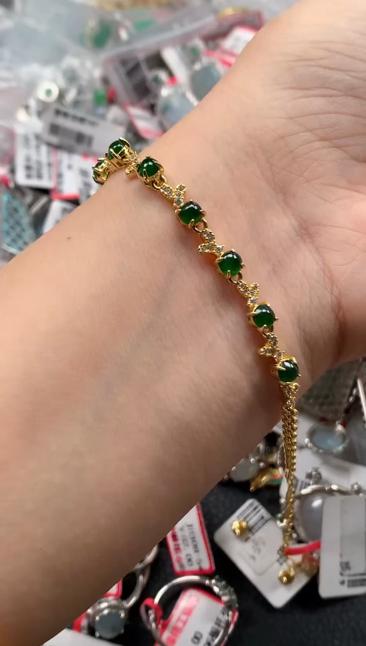 银S925镶嵌戒指翡翠天然A货缅甸翡翠