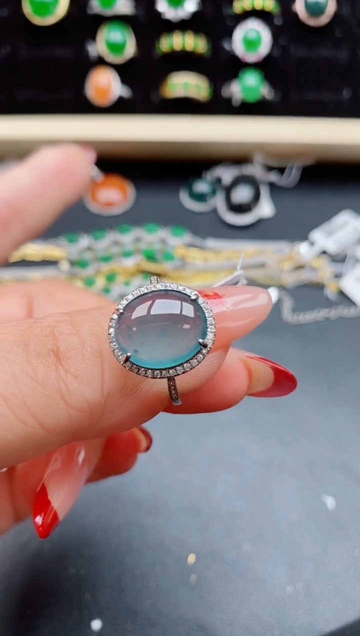 【闪购商品】翡翠戒指银S925镶嵌13321