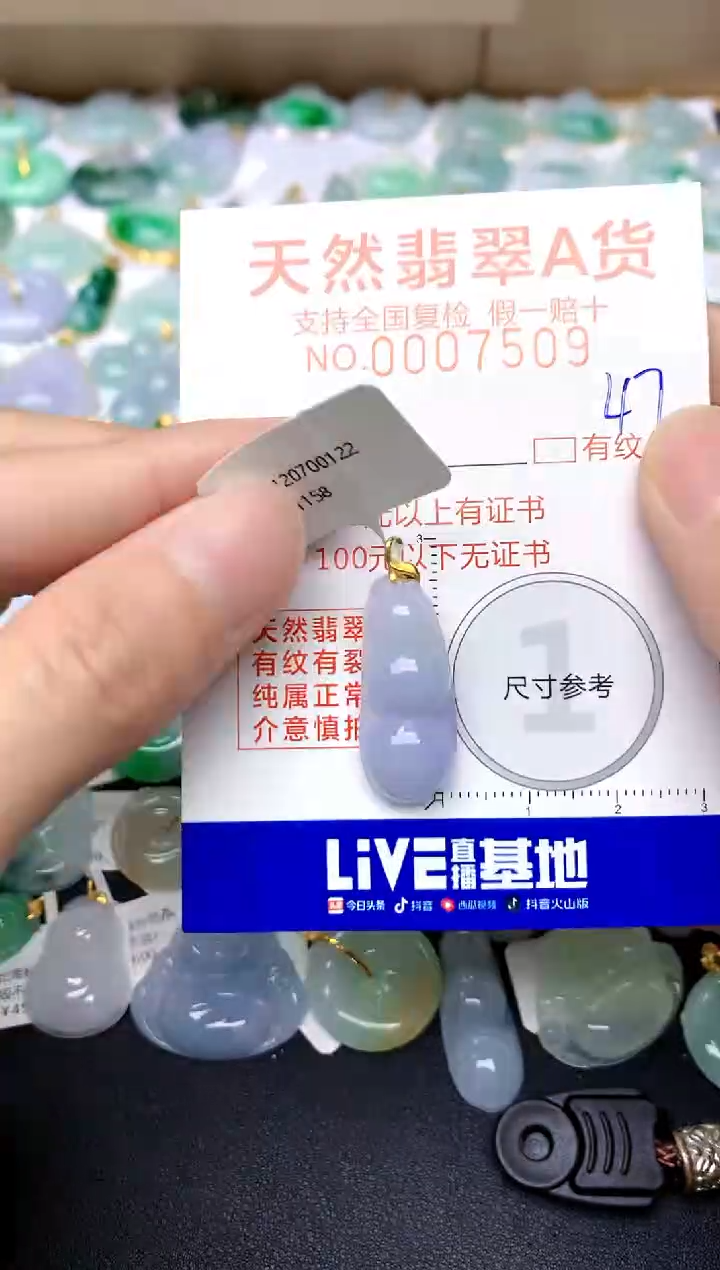 【闪购商品】翡翠颈饰18K金镶嵌47天然A货翡翠