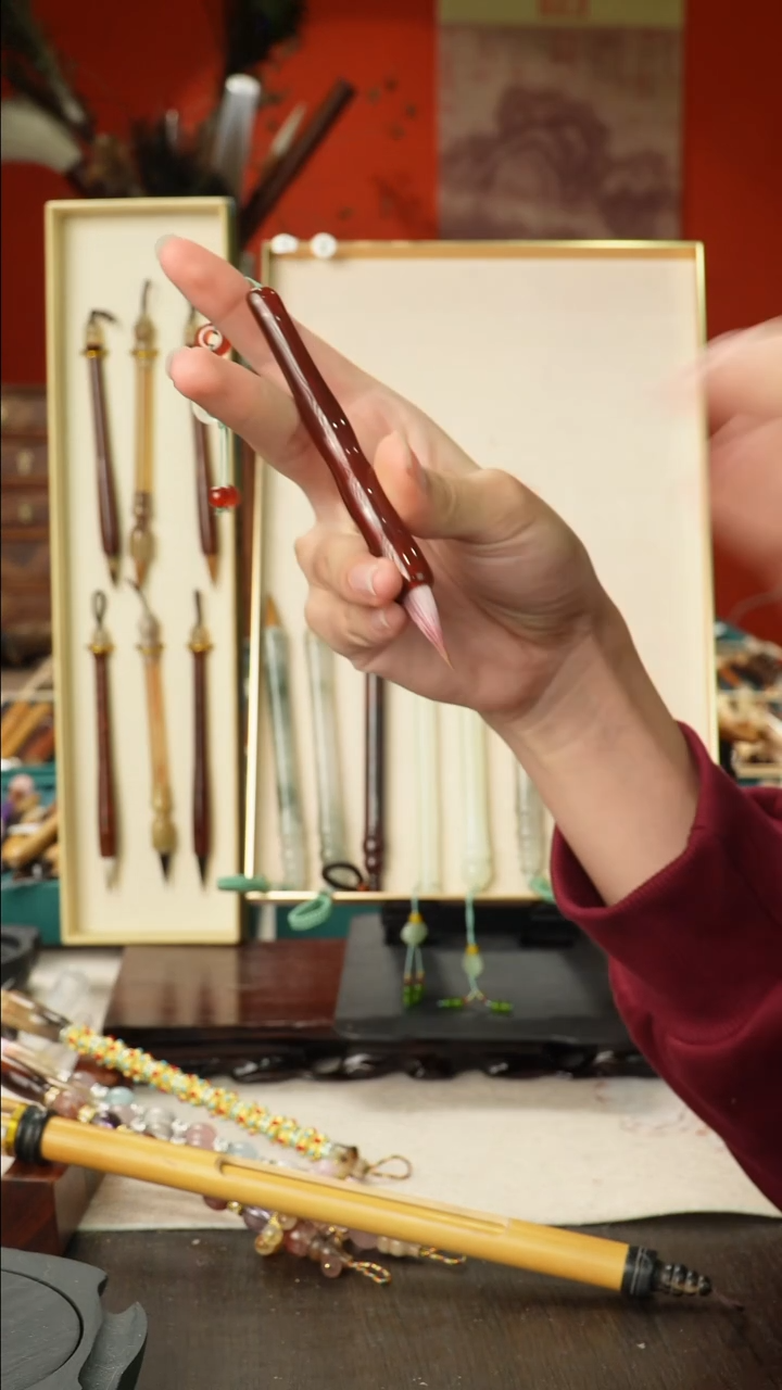 孤品高货毛笔链接 清水试笔 蘸墨不退