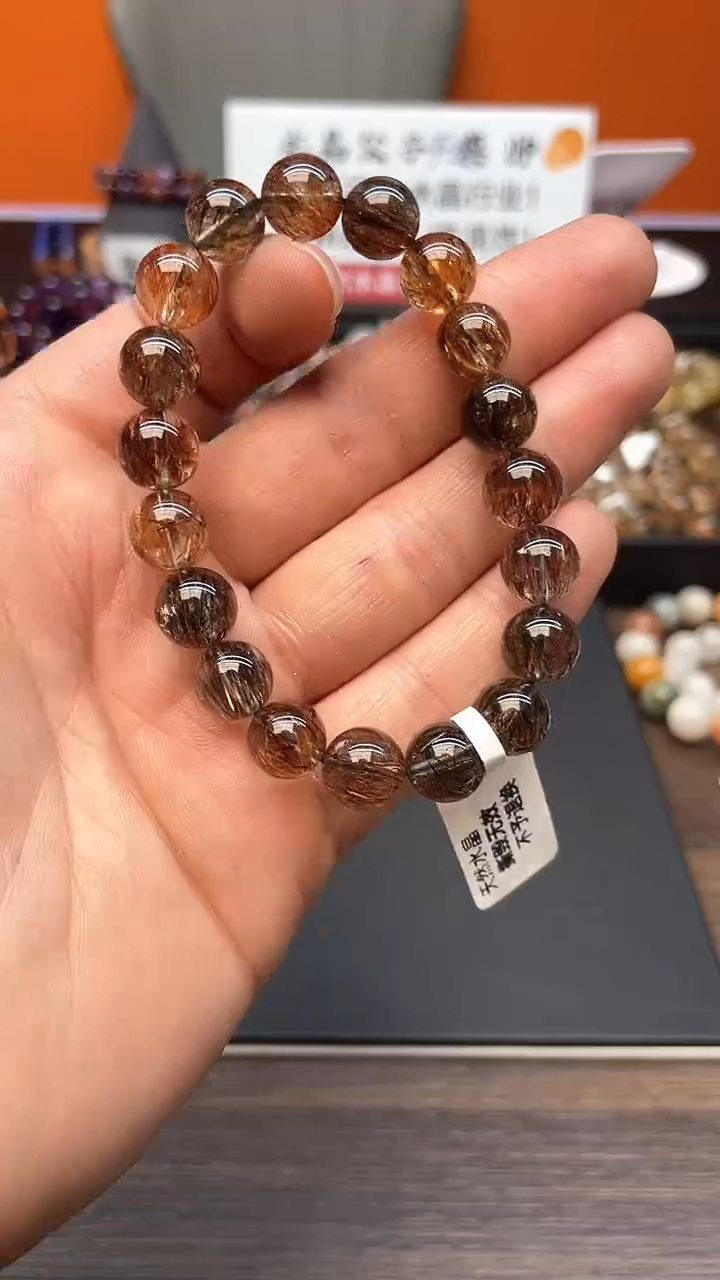 【闪购商品】水晶手串未镶嵌76 黑金超 10mm