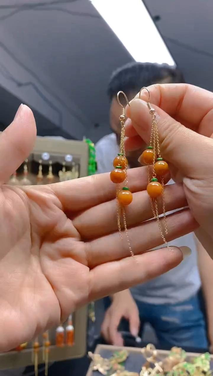 翡翠合金耳饰0471翡翠耳钩