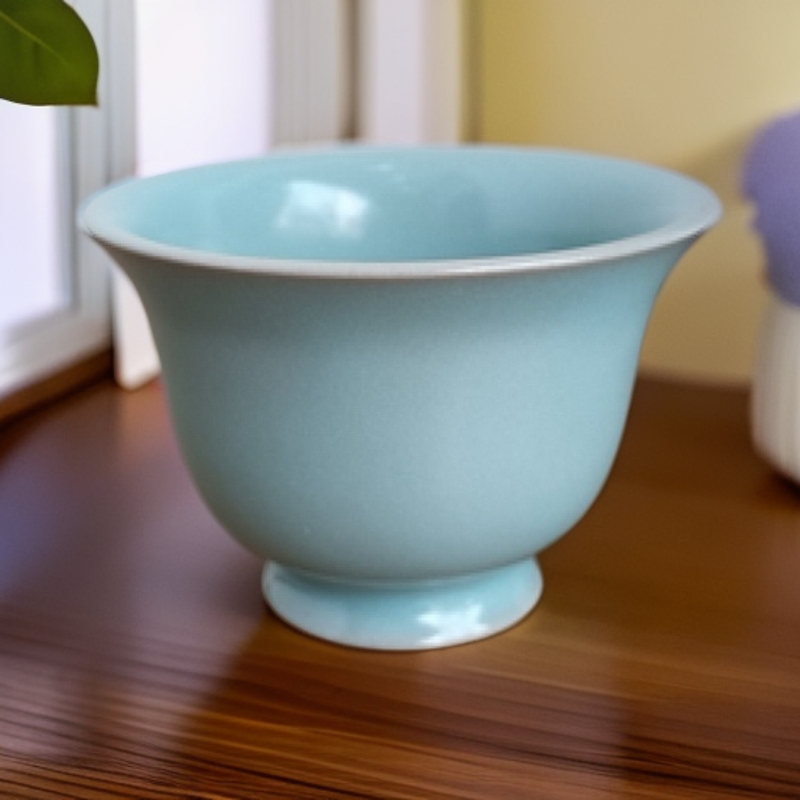 汝州市原产地原矿釉汝瓷手工铃铛杯单杯茶杯主人杯汝窑主人杯茶具
