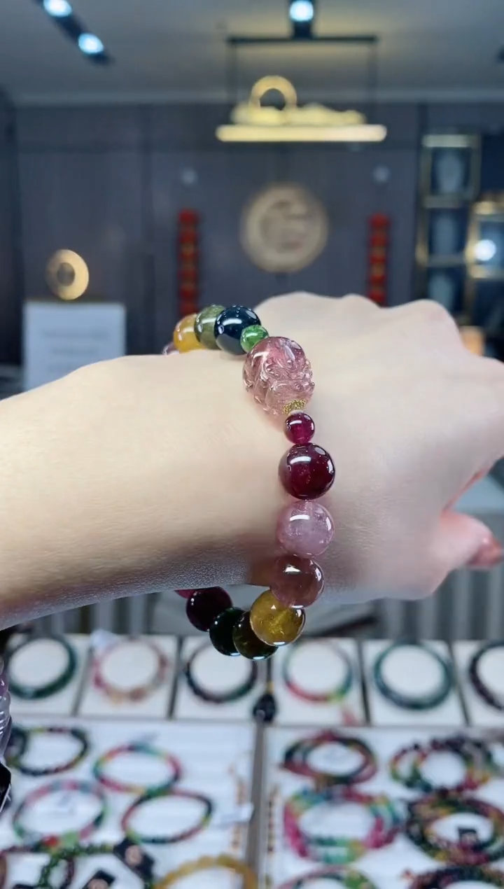 【闪购商品】碧玺单圈手串9mm+未镶嵌一物一证dan