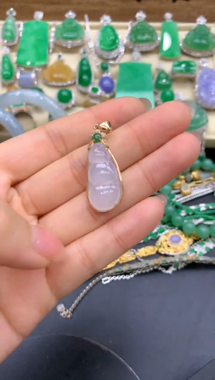 【闪购商品】翡翠颈饰18K金镶嵌389-中国好珍宝