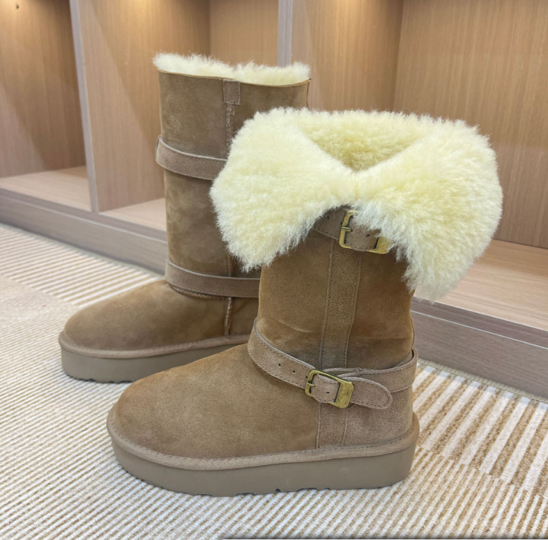 【骑士靴全新未拆封】秋冬桑坡雪地靴羊皮毛一体时尚百搭短/中筒