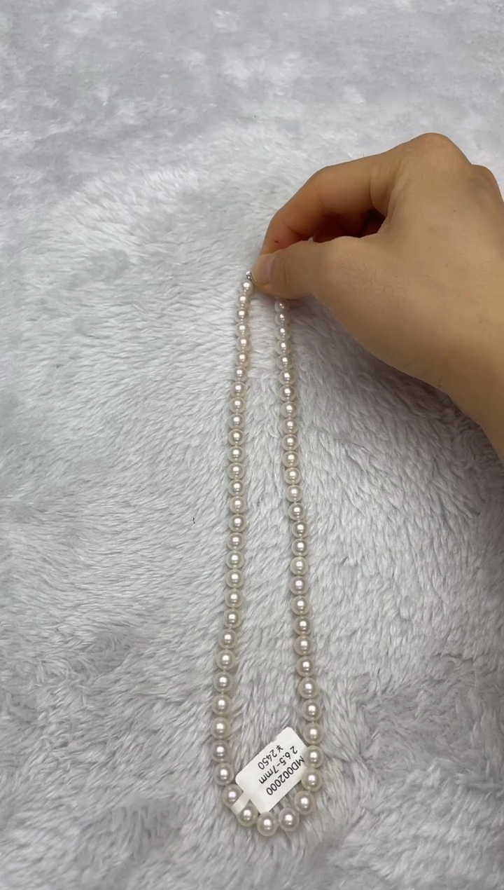 项链银S925镶嵌海水珍珠AK6.5-7mm