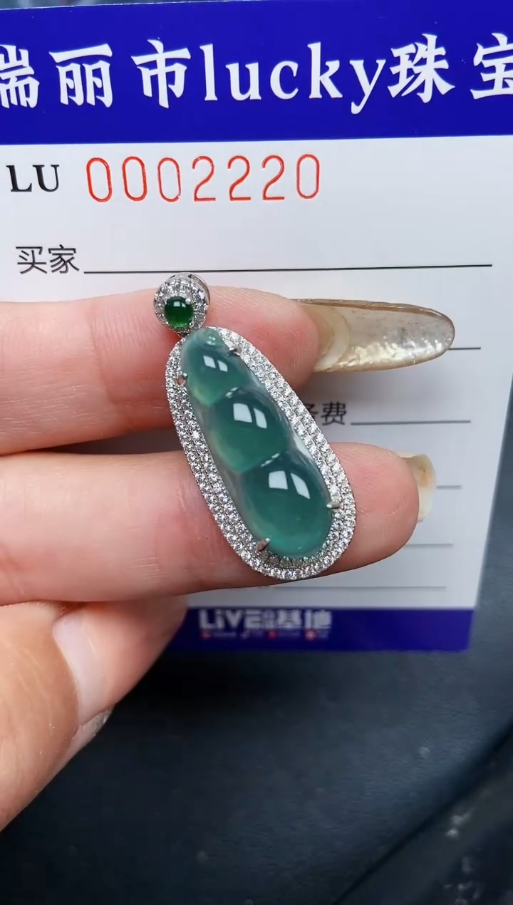 【闪购商品】翡翠颈饰银S925镶嵌2220