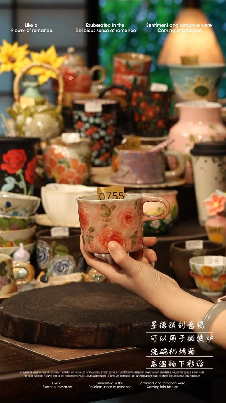 陶瓷景德镇高温釉下彩手工手绘款式@A0755@