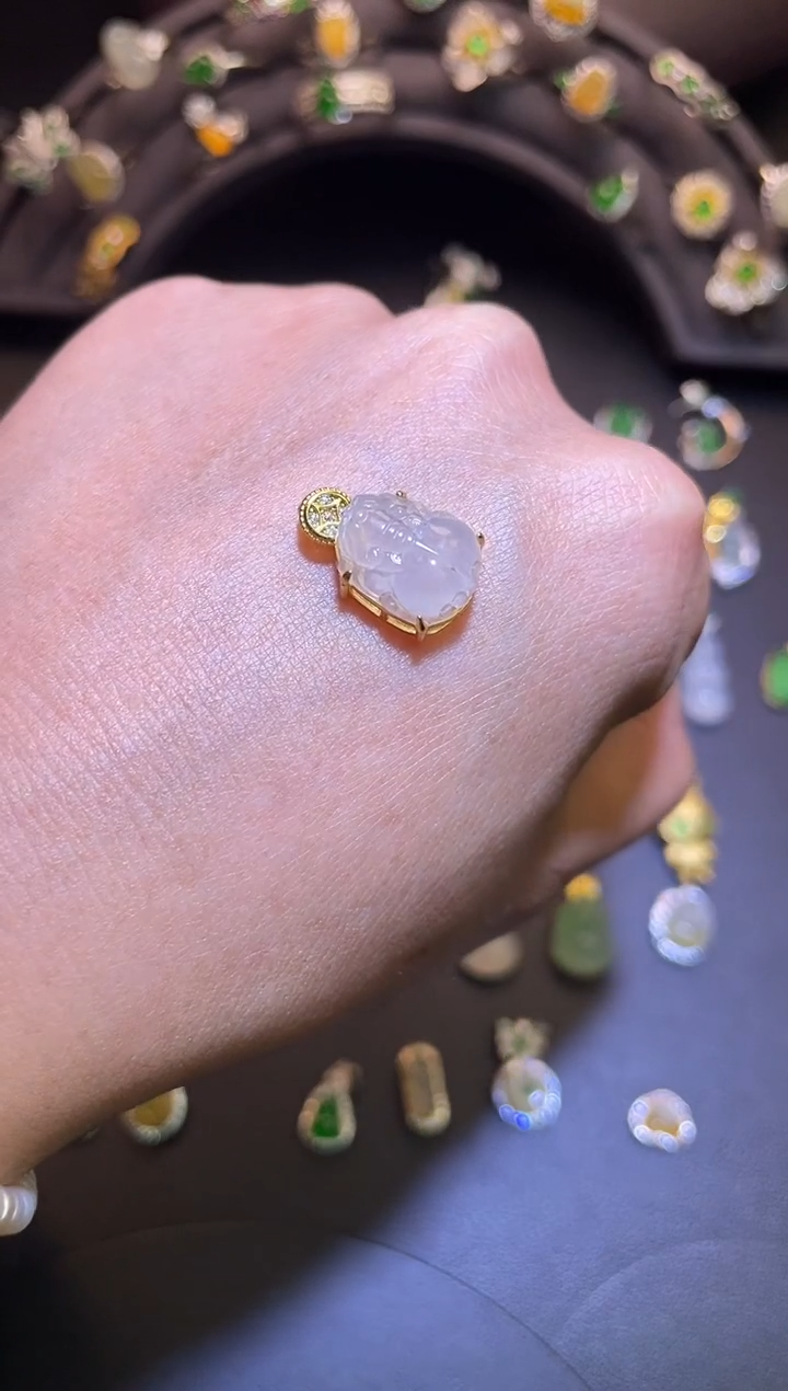 吊坠(不含链)银S925镶嵌翡翠1