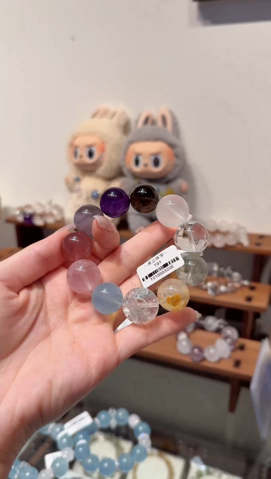 水晶手串未镶嵌拍4单发一串 多样性发货