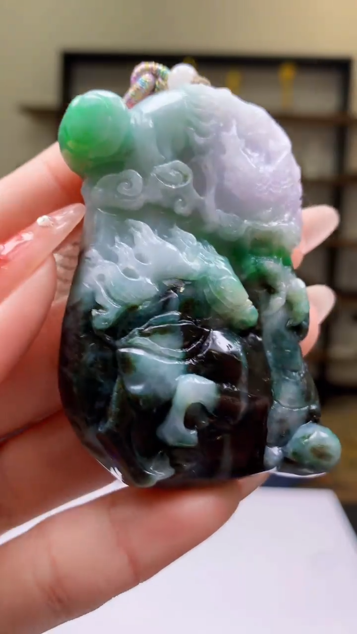 【闪购商品】定制翡翠未镶嵌1071ry-毛货挂件18