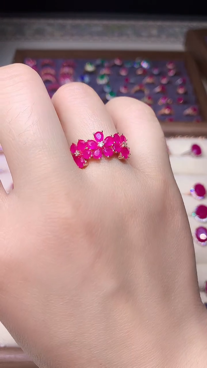 【闪购商品】红宝石戒指银S925镶嵌000