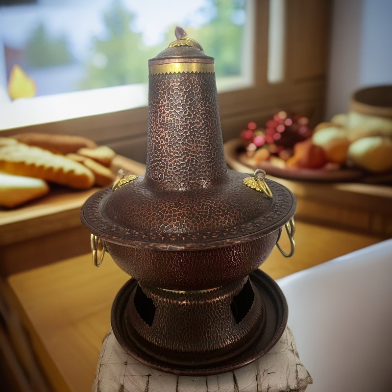 家用复古型铜火锅紫铜锅具铜锅纯铜纯紫铜火锅电炭两用涮肉