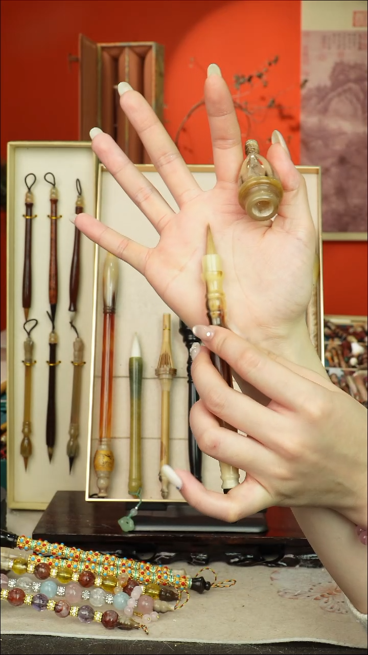 37号闪孤品高货毛笔链接 清水试笔 蘸墨不退