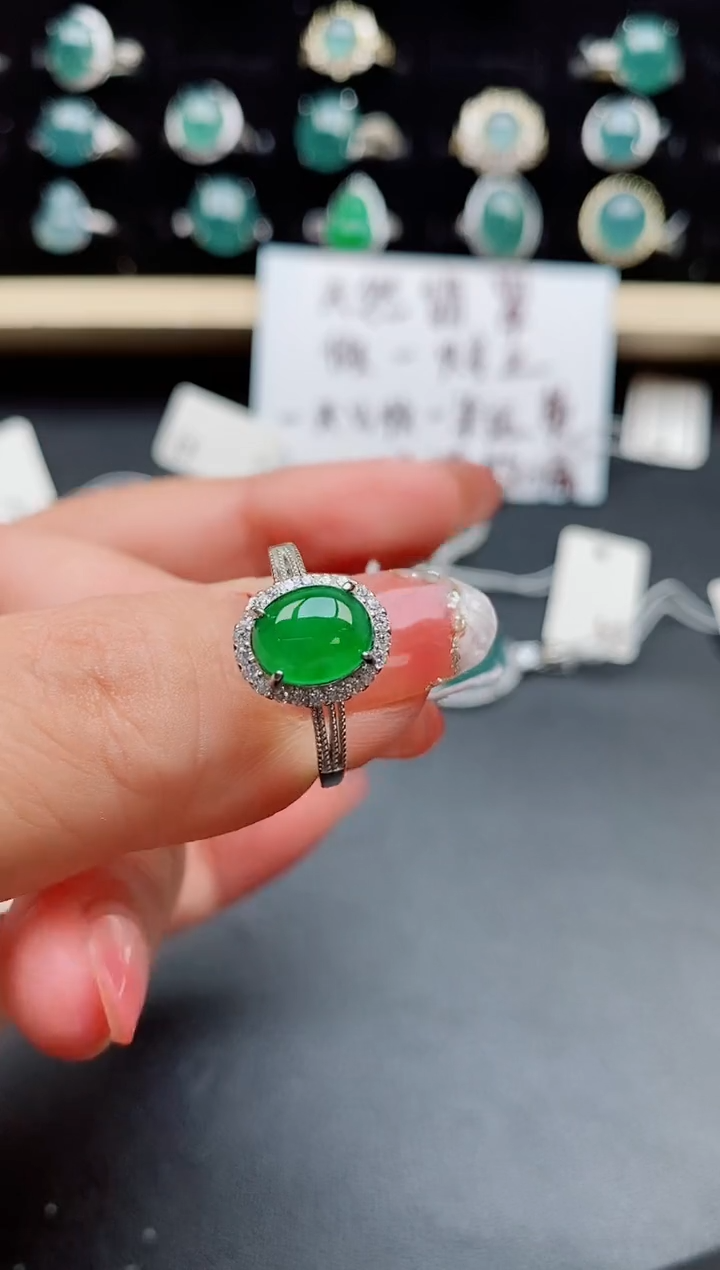 【闪购商品】翡翠戒指银S925镶嵌05800