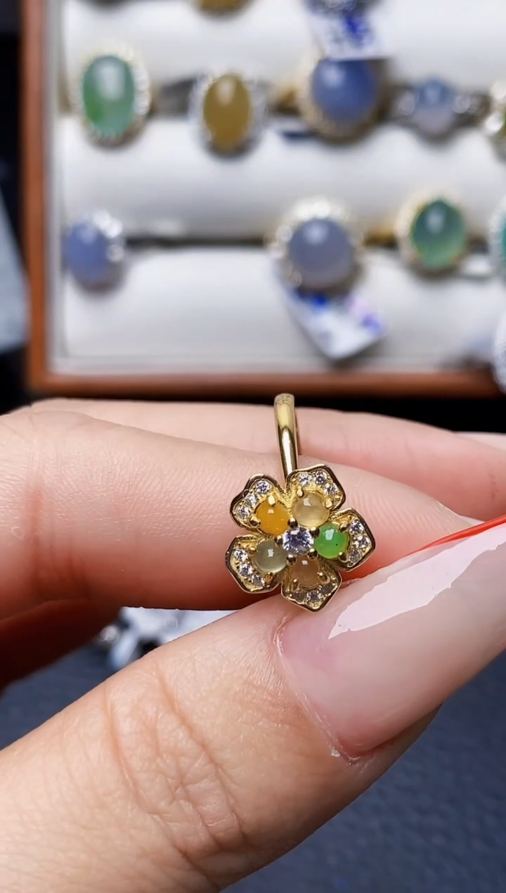 银S925镶嵌戒指翡翠1777