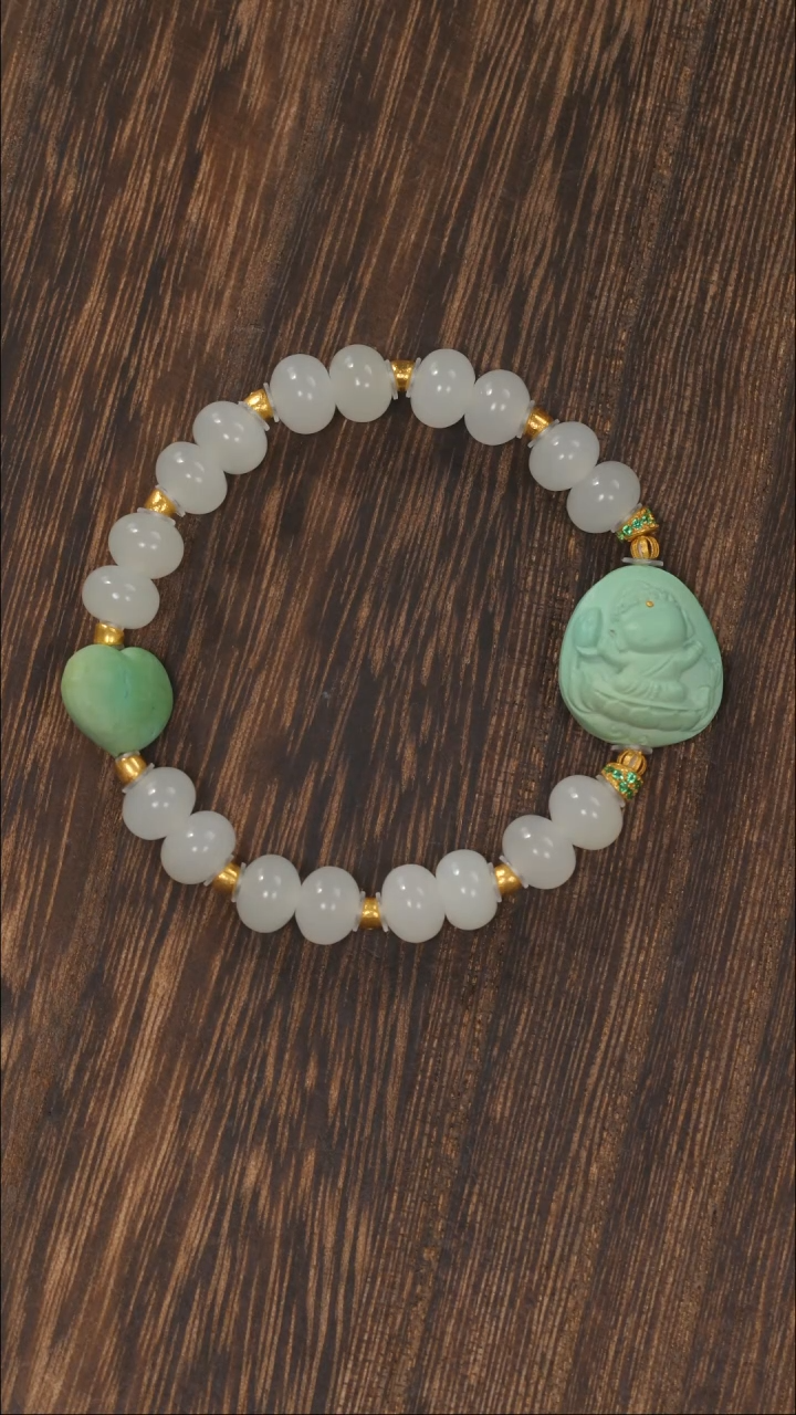 【闪购商品】绿松石手链18K金镶嵌1