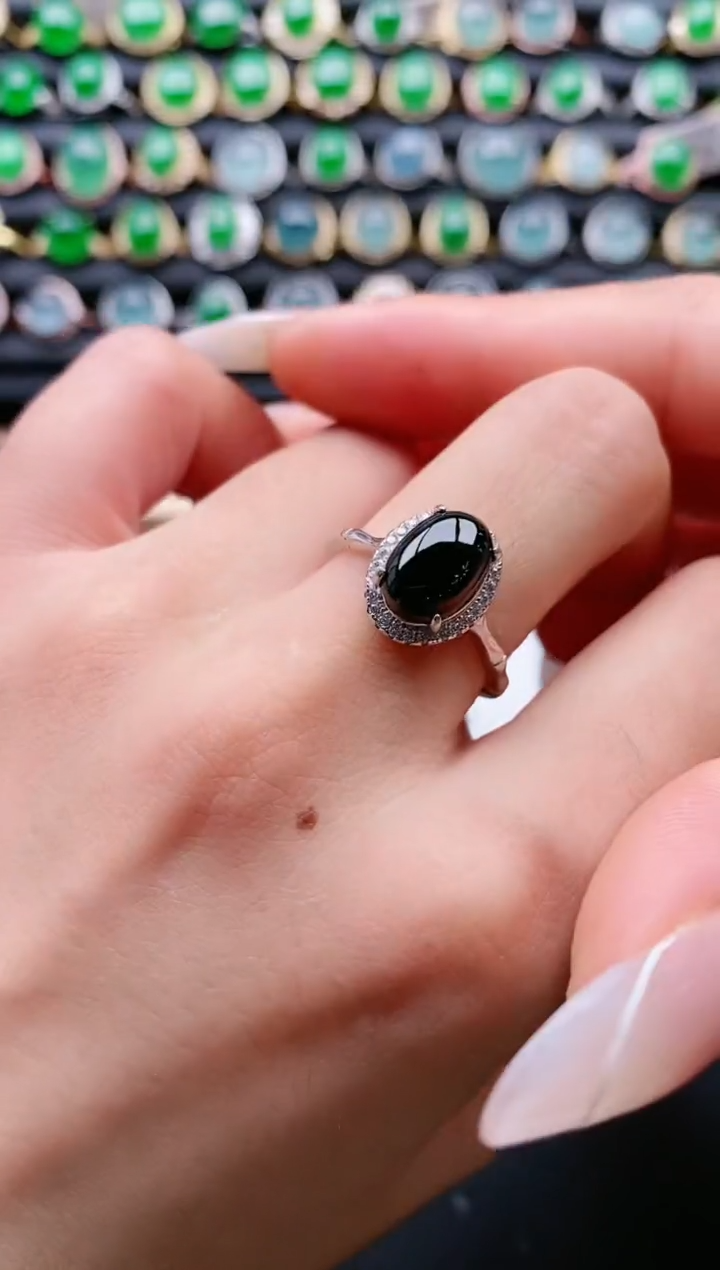 【闪购商品】翡翠戒指银S925镶嵌111111