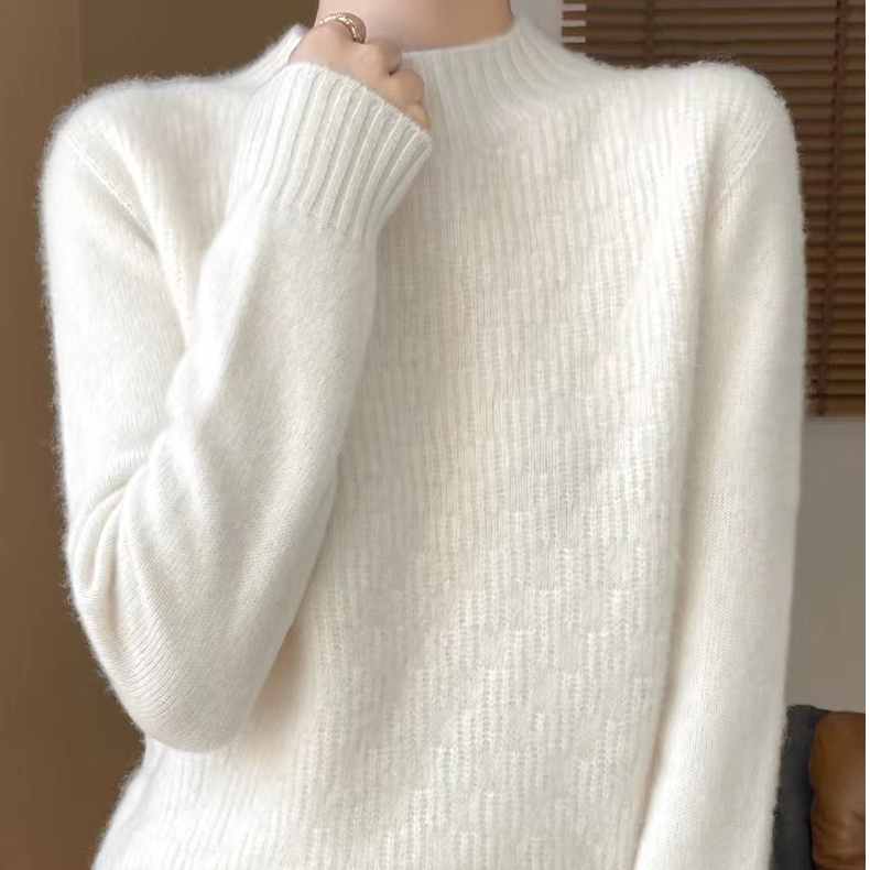 【100纯羊毛】七针加厚一线成衣半高领纯羊毛提花内搭NJR932