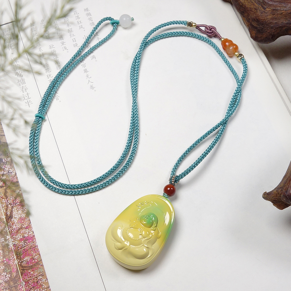 JF3029玉石珠宝精选绿松吊坠