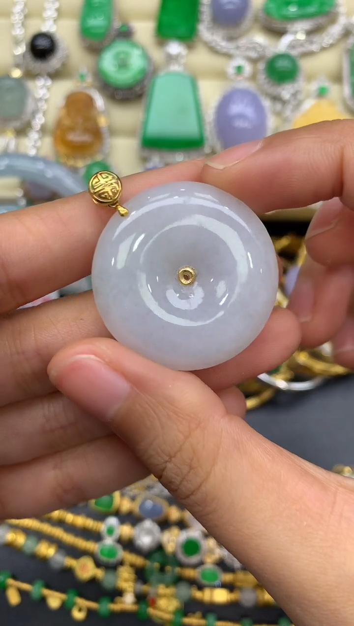 翡翠18K金镶嵌颈饰38-中国好珍宝