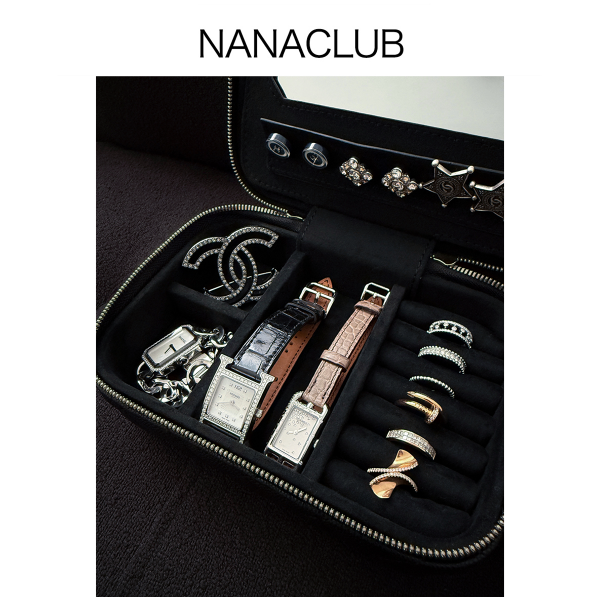 首饰盒/箱 NANACLUB小香鱼子酱小牛皮 顶配版YKK拉链芬尼斯油边