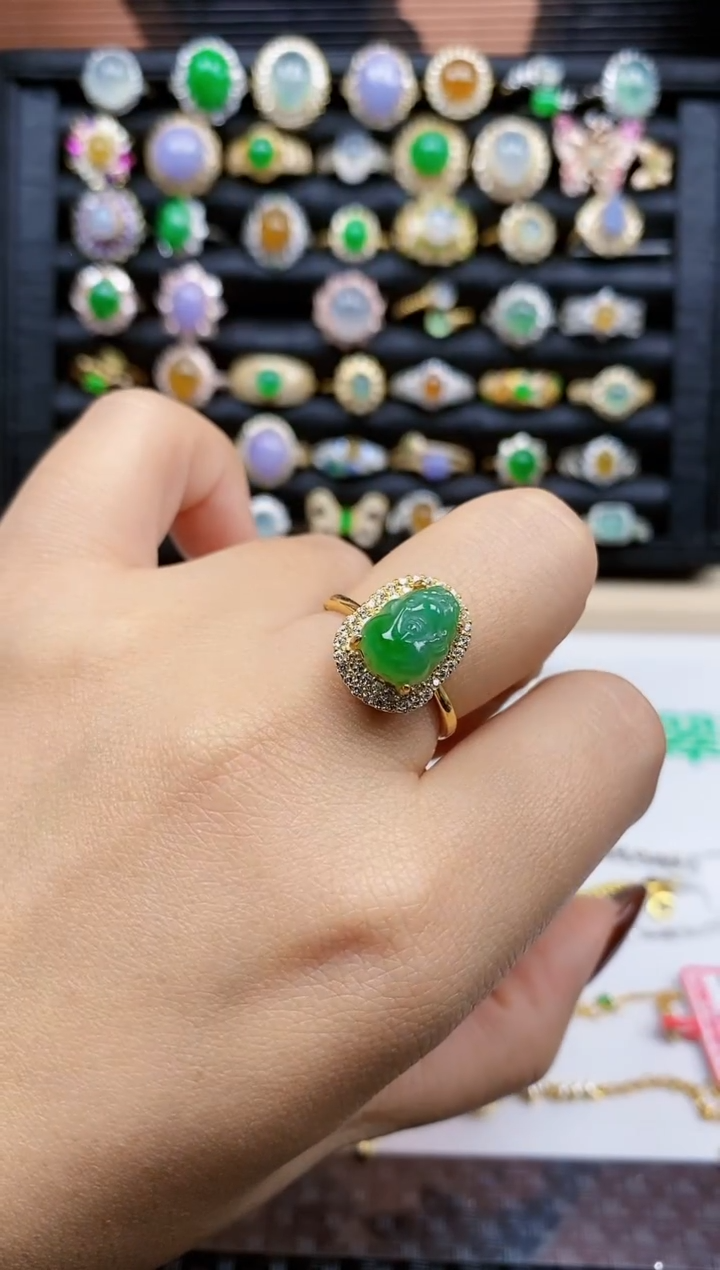 银S925镶嵌戒指翡翠十*月351