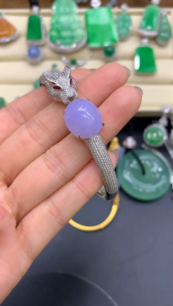 【闪购商品】翡翠手镯18K金镶嵌740-中国好珍宝