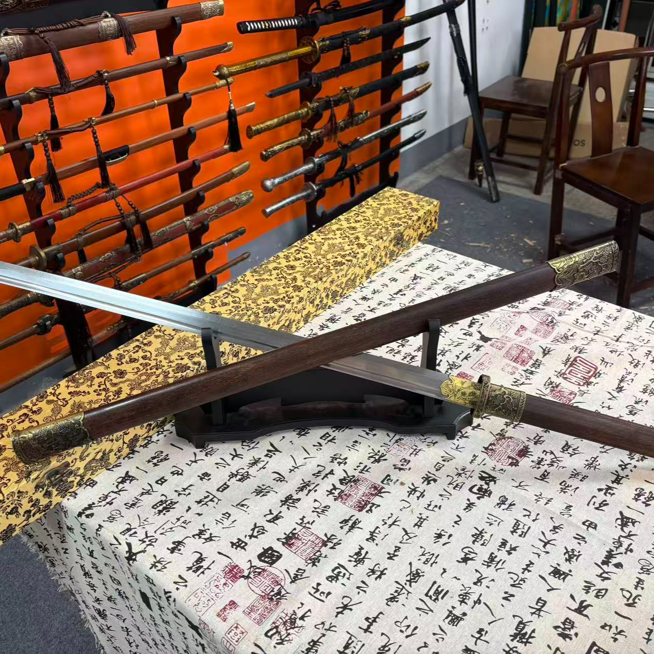 新疆专场【傲梅唐横刀】高锰钢  锌合金   未开刃摆件