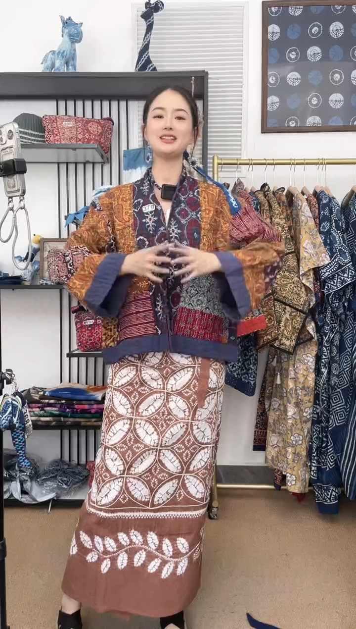 【闪购商品】379印度长绒棉刺子绣蔬菜染外套65cm