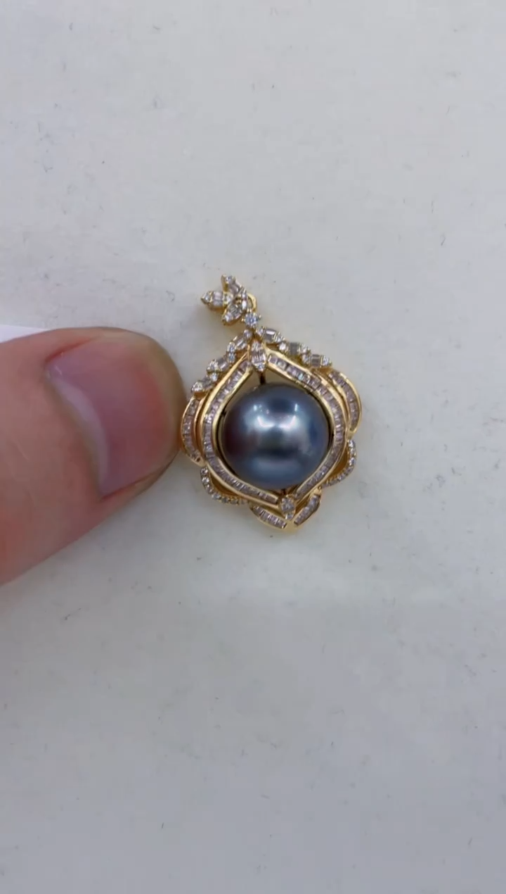 银S925镶嵌颈饰海水珍珠  