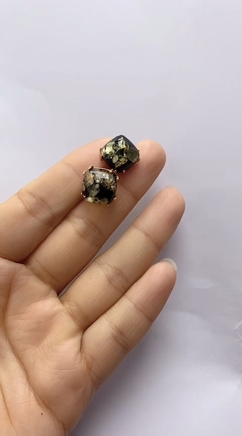 【闪购商品】琥珀裸石银S925镶嵌琥珀耳钉