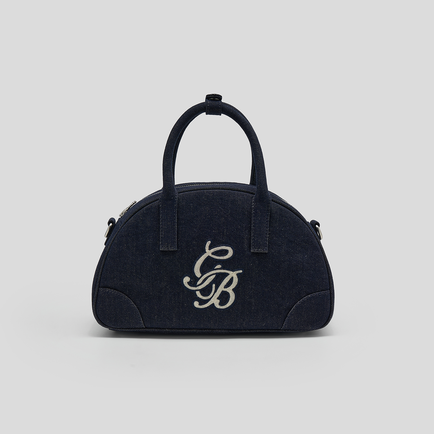 GOODBAI新款链条绣复古撞色背带可斜挎保龄球包