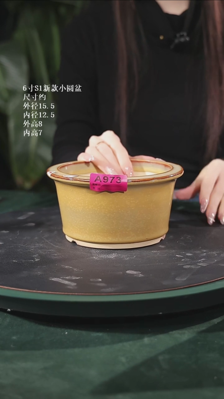 【石湾花盆】6寸S1新款小圆盆973