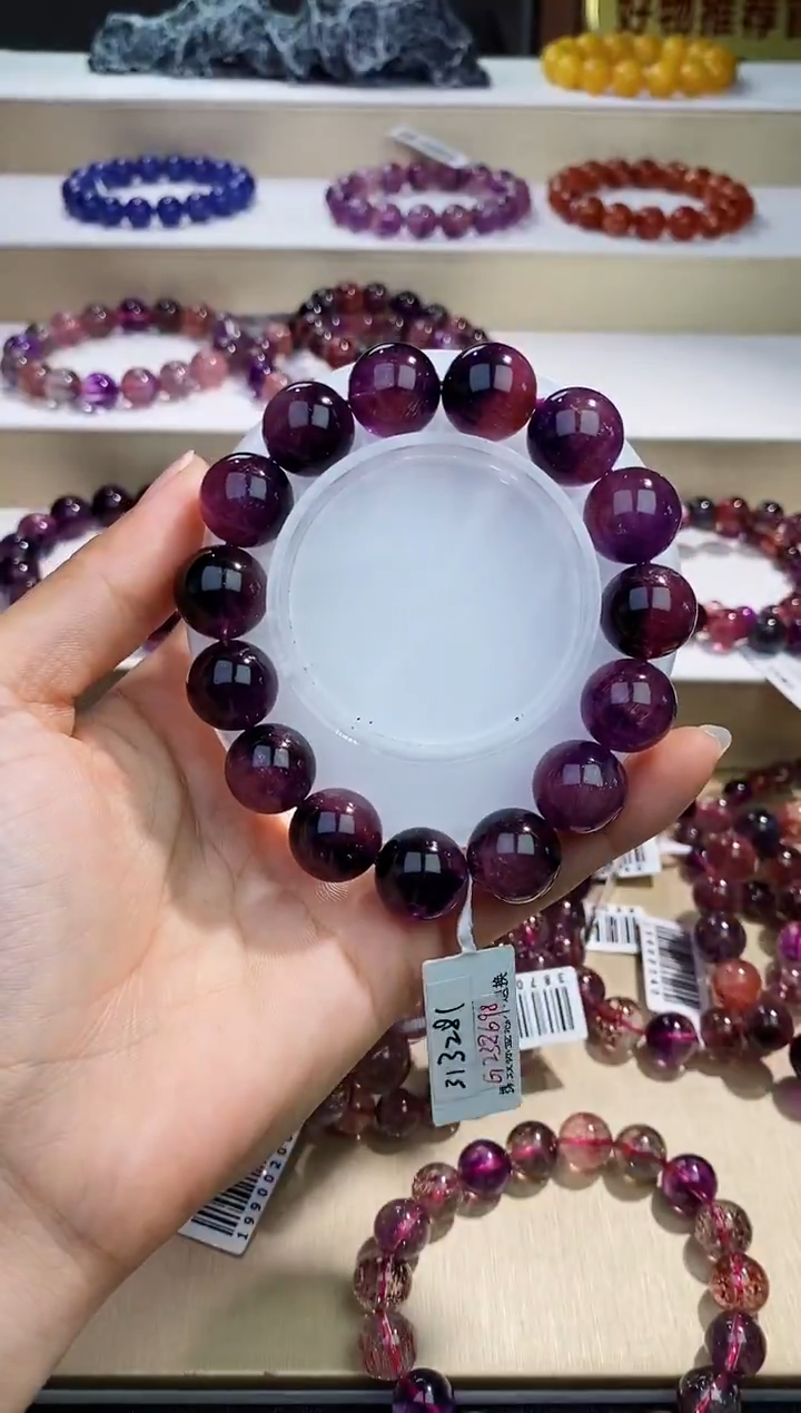 未镶嵌手串水晶紫超七单圈14m+