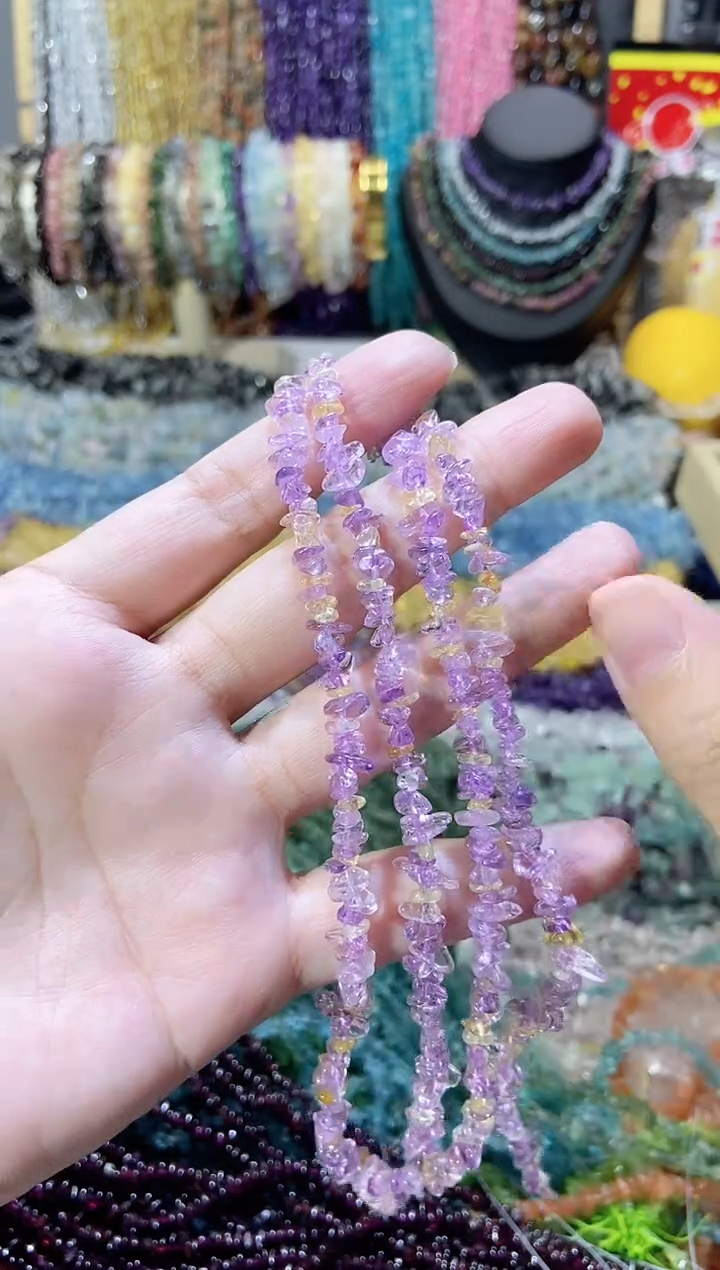 未镶嵌珠宝半成品水晶小紫黄晶