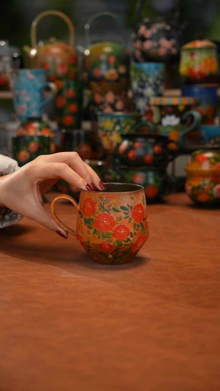 紫砂油画手绘釉下彩