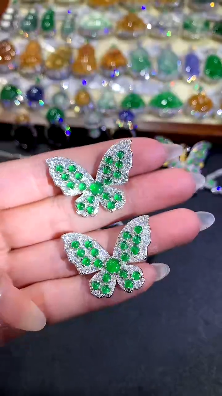 【闪购商品】翡翠挂件银S925镶嵌252-胸针（多样性发货一件